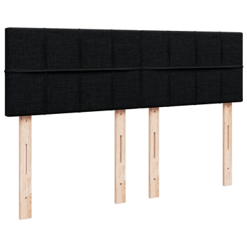 Pat box spring cu saltea, negru, 160x200 cm, textil - Img 6