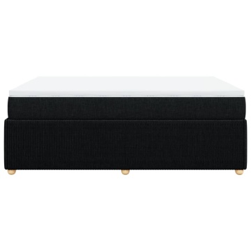 Pat box spring cu saltea, negru, 160x200 cm, textil - Img 8