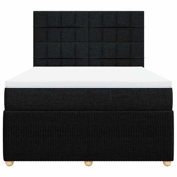 Pat box spring cu saltea, negru, 160x200 cm, textil - Img 4