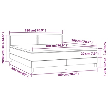 Pat box spring cu saltea, negru, 180x200 cm, catifea - Img 6