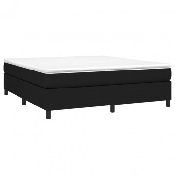 Pat box spring cu saltea, negru, 180x200 cm, catifea - Img 3