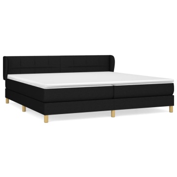 Pat box spring cu saltea, negru, 200x200 cm, textil - Img 2