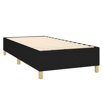Pat box spring cu saltea, negru, 80x200 cm, textil - Img 4