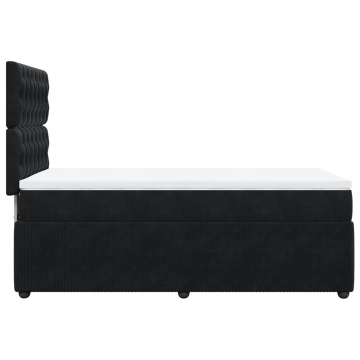 Pat box spring cu saltea, negru, 90x190 cm, catifea - Img 6