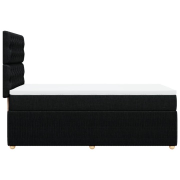 Pat box spring cu saltea, negru, 90x190 cm, textil - Img 6