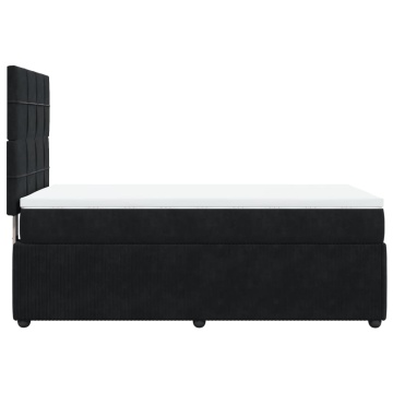 Pat box spring cu saltea, negru, 90x200 cm, catifea - Img 6