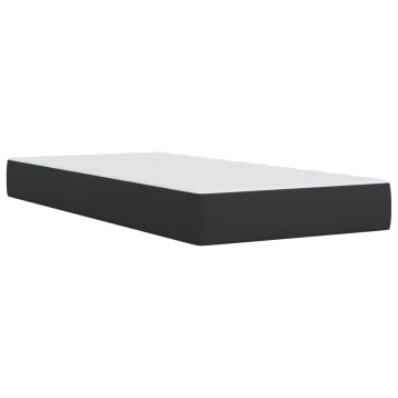 Pat box spring cu saltea, negru, 90x200 cm, piele ecologică - Img 5