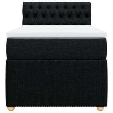 Pat box spring cu saltea, negru, 90x200 cm, textil - Img 4