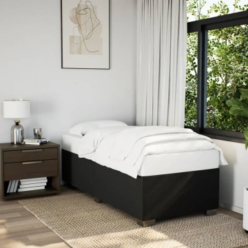 Pat box spring cu saltea, negru, 90x200 cm, textil - Img 3
