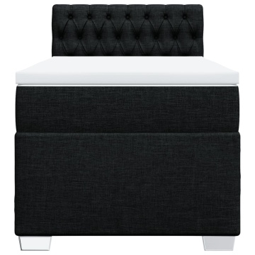 Pat box spring cu saltea, negru, 90x200 cm, textil - Img 4