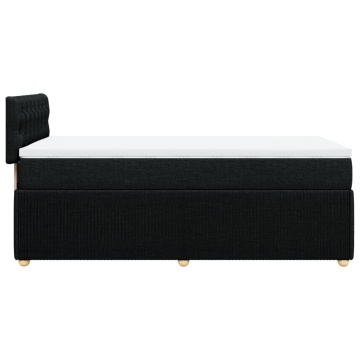 Pat box spring cu saltea, negru, 90x200 cm, textil - Img 6