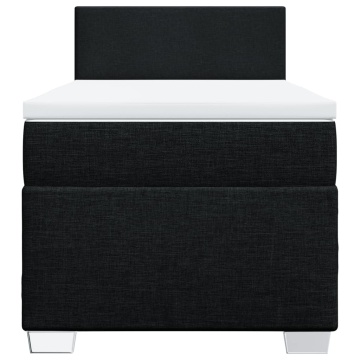 Pat box spring cu saltea, negru, 90x200 cm, textil - Img 5
