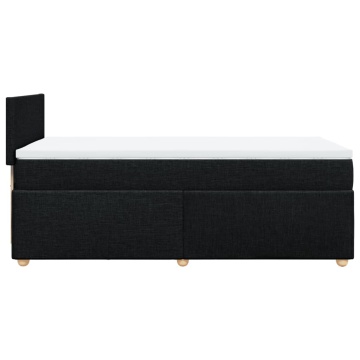 Pat box spring cu saltea, negru, 90x200 cm, textil - Img 6