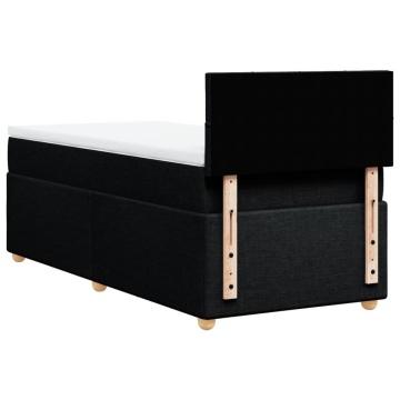 Pat box spring cu saltea, negru, 90x200 cm, textil - Img 7