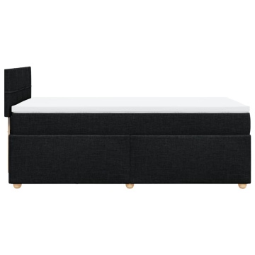 Pat box spring cu saltea, negru, 90x200 cm, textil - Img 8