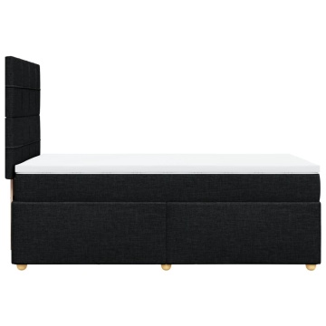 Pat box spring cu saltea, negru, 90x200 cm, textil - Img 8