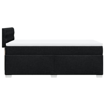 Pat box spring cu saltea, negru, 90x200 cm, textil - Img 8