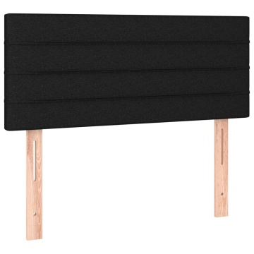 Pat box spring cu saltea, negru, 90x200 cm, textil - Img 5