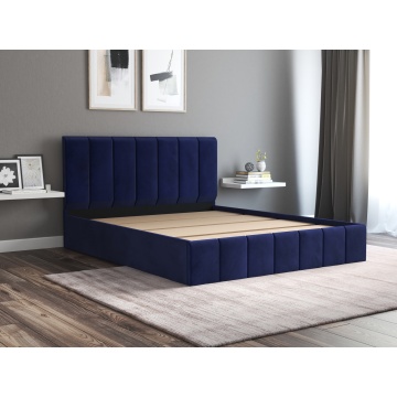 Pat Cozy cu saltea, 160x200 cm, albastru, suport saltea din PAL - Img 3