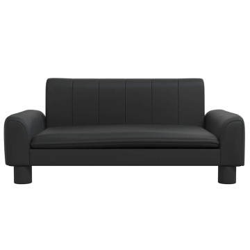 Pat de câini, negru, 70x45x30 cm, piele ecologică - Img 3