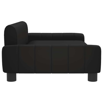 Pat de câini, negru, 90x53x30 cm, piele ecologică - Img 4