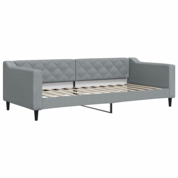 Pat de zi cu extensie și sertare, gri deschis, 90x200 cm textil - Img 4