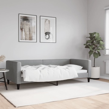 Pat de zi, gri deschis, 90x200 cm, material textil - Img 1