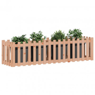 Pat înălțat grădină cu design gard 200x50x50 cm lemn douglas - Img 3