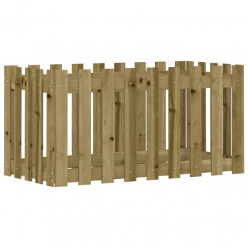 Pat înălțat grădină design gard 100x50x50 cm lemn impregnat pin - Img 2