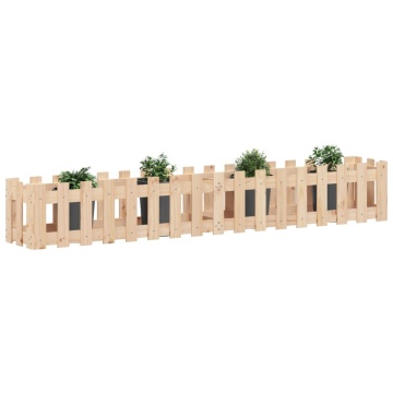 Pat înălțat grădină design gard 200x30x30 cm lemn de pin tratat - Img 3