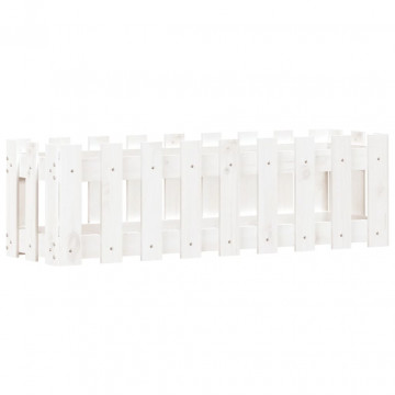 Pat înălțat grădină design gard alb 100x30x30cm lemn pin tratat - Img 4
