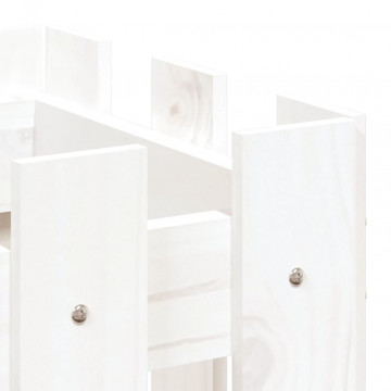 Pat înălțat grădină design gard alb 100x30x30cm lemn pin tratat - Img 6