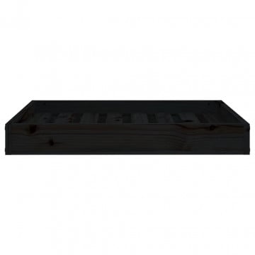 Pat pentru câini, negru, 71,5x54x9 cm, lemn masiv de pin - Img 3