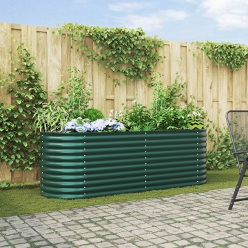 Pat Ridicat pentru Grădină Verde 240x80x81 cm din Oțel Galvanizat - Img 1