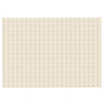 Pătură cu greutăți, crem deschis, 155x220 cm, 7 kg, textil - Img 3