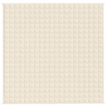 Pătură cu greutăți, crem deschis, 200x200 cm, 13 kg, textil - Img 3
