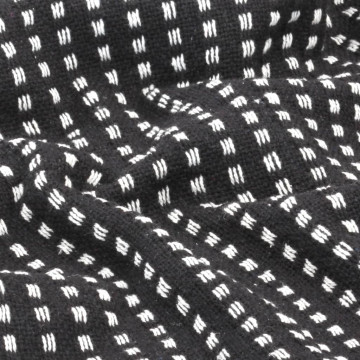 Pătură decorativă cu pătrățele, bumbac, 160 x 210 cm, negru - Img 5