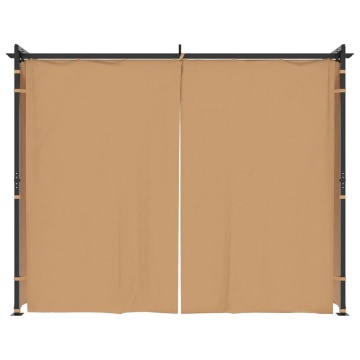 Pavilion cu draperii, gri taupe, 3 x 3 m, oțel - Img 3