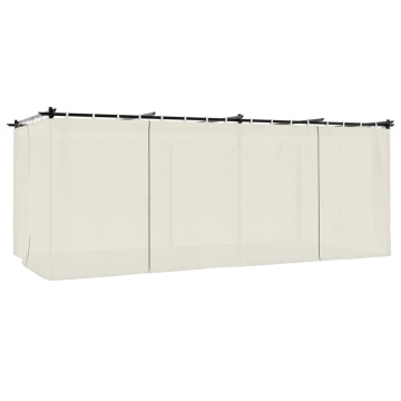 Pavilion cu draperii, gri taupe, 6x3 m, oțel - Img 5