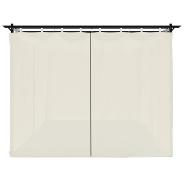 Pavilion cu draperii, gri taupe, 6x3 m, oțel - Img 8