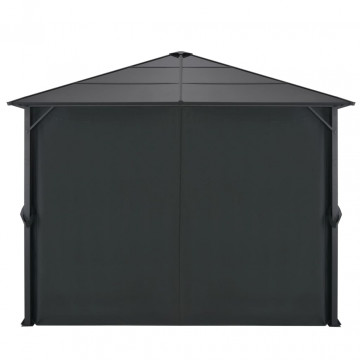Pavilion cu perdea, negru, 3 x 3 m, aluminiu - Img 3