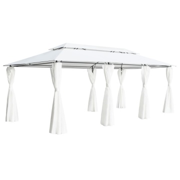 Pavilion cu perdele, alb, 600 x 298 x 270 cm, 180g/m² - Img 1