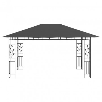 Pavilion cu plasă anti-țânțari&lumini LED, antracit, 4x3x2,73 m - Img 5