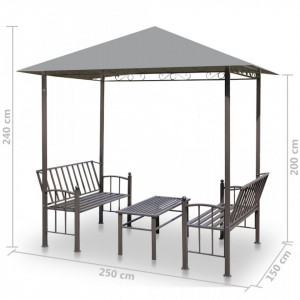 Pavilion de grădină cu masă și bănci, antracit, 2,5x1,5x2,4 m - Img 5