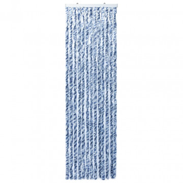 Perdea de insecte, albastru, alb, argintiu, 56x185 cm, Chenille - Img 3
