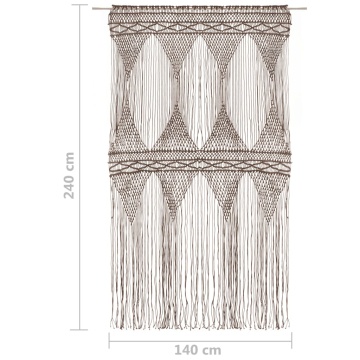 Perdea macrame, gri taupe,140 x 240 cm, bumbac - Img 5