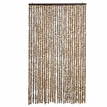 Perdea pentru insecte, bej și maro, 118x220 cm, chenille - Img 3