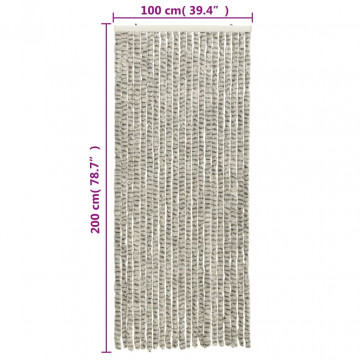Perdea pentru insecte gri deschis și gri închis100x200cmchenille - Img 5