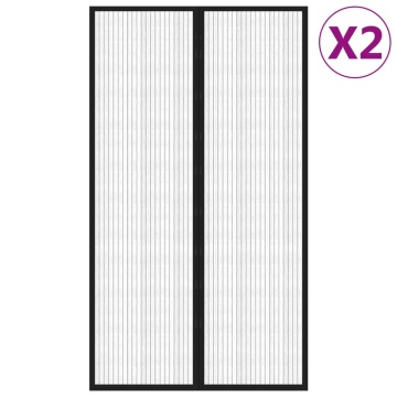 Perdele de ușă anti-insecte cu magnet, 2 buc., negru, 200x80 cm - Img 2