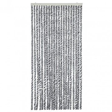 Perdele pentru insecte, gri și alb-negru, 90x200 cm, chenille - Img 3